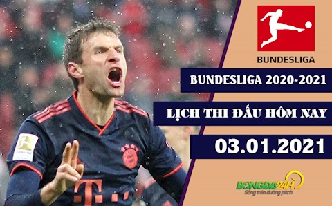 Lịch thi đấu bóng đá Đức Bundesliga 2020/21 hôm nay 3/1
