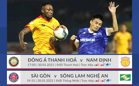 Trực tiếp V.League chiều tối hôm nay 30/1/2021 (Link xem Full HD)