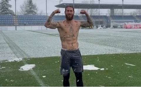 Trung vệ Sergio Ramos có hành động gây sốc trong tập luyện