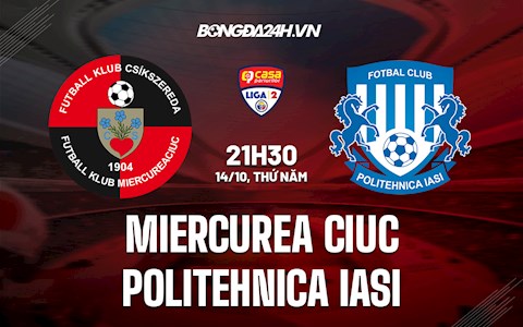 Nhận định Miercurea Ciuc vs Politehnica Iasi 21h30 ngày 14/10 (Hạng 2 Romania 2021/22)