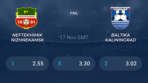 Nhận định Neftekhimik vs Baltika 21h00 ngày 17/11 (Hạng 2 Nga 2021/22)