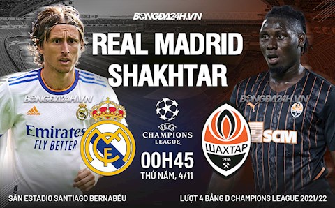 Nhận định Real Madrid vs Shakhtar (00h45 ngày 4/11): Vượt qua thử thách