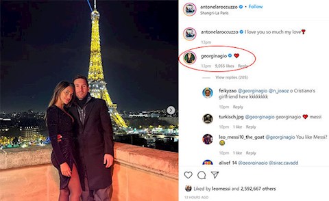 Bạn gái Ronaldo thả tim cho bức ảnh của Messi và vợ