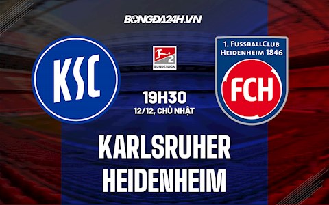 Nhận định bóng đá Karlsruher vs Heidenheim 19h30 ngày 12/12 (Hạng 2 Đức 2021/22)
