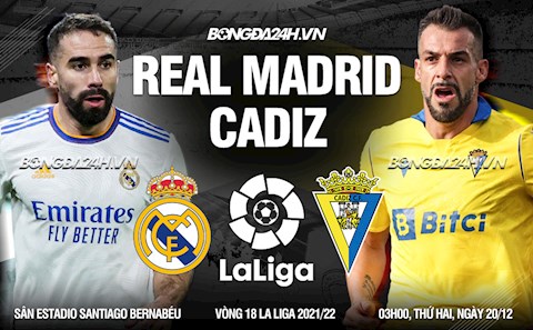 Nhận định Real Madrid vs Cadiz (03h00 ngày 20/12): Kền kền bay cao