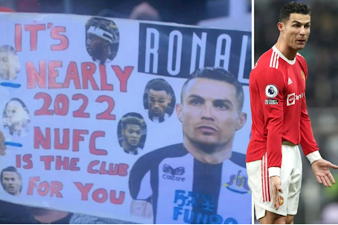 Không nhịn được cười với thông điệp fan Newcastle gửi đến Ronaldo