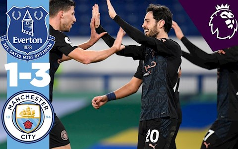 Everton 1-3 Man City: Màu xanh phủ bóng cuộc đua vô địch