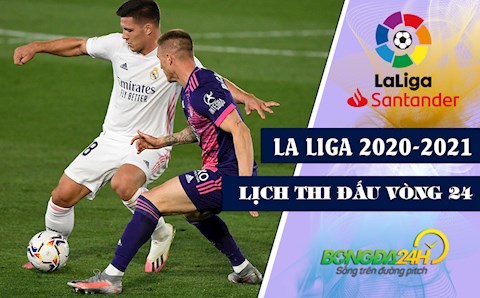 Lịch thi đấu bóng đá Tây Ban Nha vòng 24 La Liga 2020/21 cuối tuần này