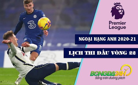 Lịch thi đấu vòng 22 Ngoại hạng Anh 2020/21: Tottenham đấu Chelsea