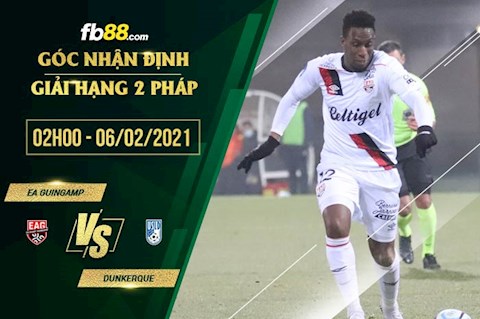 Nhận định bóng đá Guingamp vs Dunkerque 2h00 ngày 6/2 (Hạng 2 Pháp 2020/21)