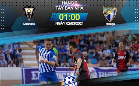 Nhận định bóng đá Mirandes vs Malaga 1h00 ngày 2/3 (Hạng 2 TBN 2020/21)