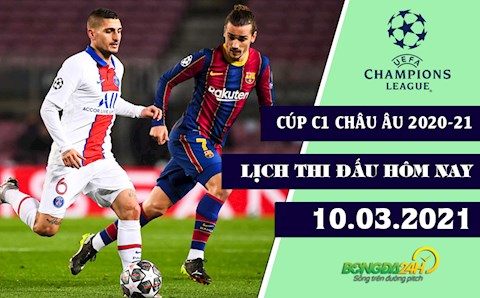 Lịch thi đấu lượt về vòng 1/8 Cúp C1/Champions League 2020-21 đêm nay 10/3