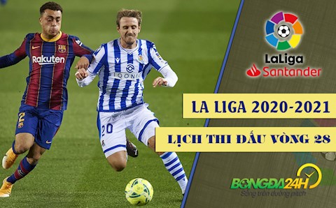 Lịch thi đấu, lịch phát sóng vòng 28 La Liga 2020/21: Sociedad vs Barca