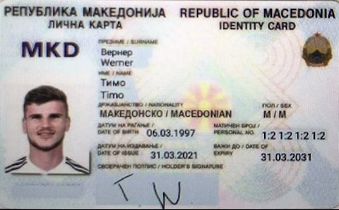 Timo Werner bất ngờ được cấp quốc tịch… Macedonia