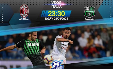 Nhận định bóng đá AC Milan vs Sassuolo 23h30 ngày 21/4 (Serie A 2020/21)