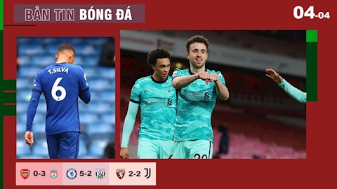 TIN BÓNG ĐÁ 4/4: Diogo Jota tỏa sáng, Liverpool làm gỏi Arsenal, Chelsea thua sốc West Brom