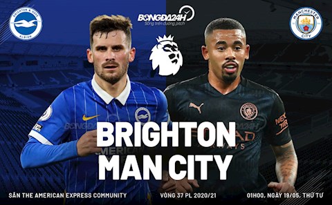 Nhận định bóng đá Brighton vs Man City 1h00 ngày 19/5 (Premier League 2020/21)