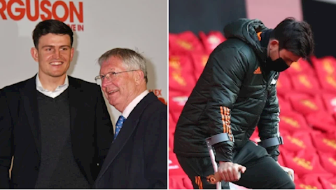 Harry Maguire rạng rỡ trong buổi ra mắt phim của Sir Alex