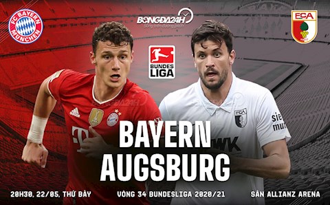 Nhận định bóng đá Bayern Munich vs Augsburg 20h30 ngày 22/5 (Bundesliga 2020/21)