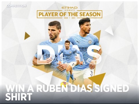 Ruben Dias nhận thêm một danh hiệu ở Man City