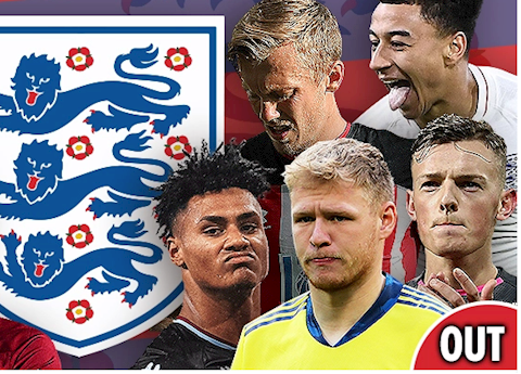 7 cầu thủ bị loại bỏ tạo ra đội hình 11 ngôi sao bỏ lỡ VCK Euro cùng ĐT Anh