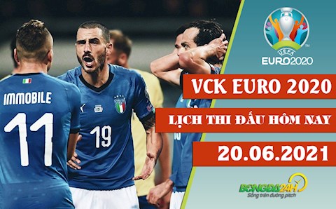 Lịch thi đấu Euro 2020 hôm nay 20/6: Ai theo chân người Ý?!