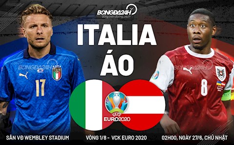 Nhận định Italia vs Áo (2h ngày 27/6): Thiên thanh khoe sắc?