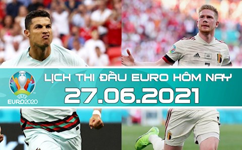 Lịch thi đấu Euro 2020 đêm nay (27/6) rạng sáng mai 28/6
