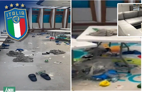 VIDEO: Kinh hoàng phòng thay đồ của tuyển Italia sau trận chung kết Euro 2020