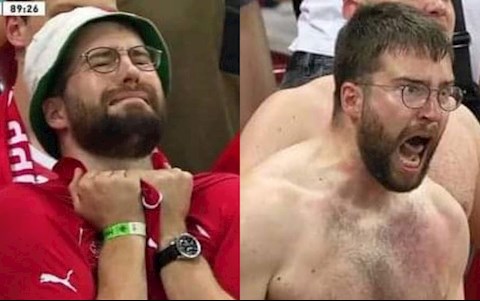 CĐV Thụy Sĩ nhận đặc ân trong mơ nhờ khuôn mặt biểu cảm ở trận gặp Pháp