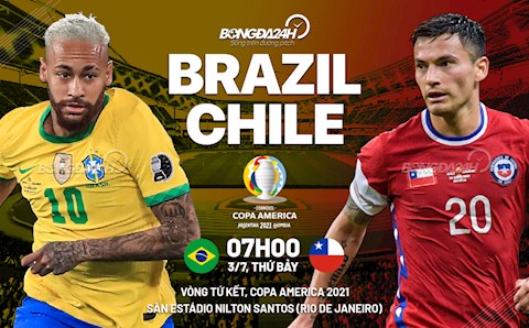 Nhận định Brazil vs Chile (7h ngày 3/7): Khó có bất ngờ