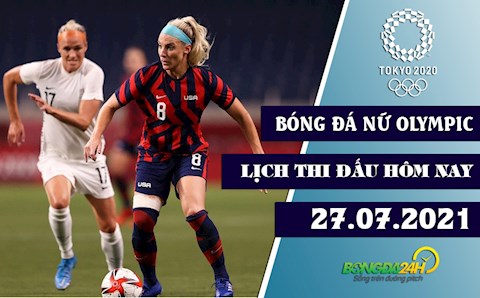 Lịch thi đấu bóng đá nữ Olympic 2020 hôm nay 27/7/2021