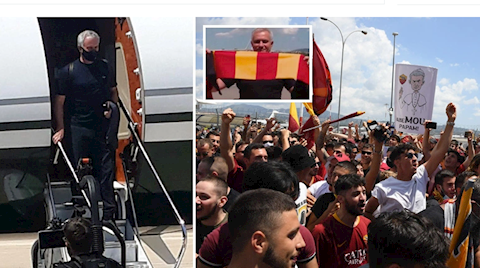 VIDEO: NHM Roma xếp hàng chào đón Jose Mourinho