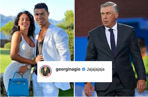 Bạn gái Ronaldo cười vào mặt HLV Carlo Ancelotti