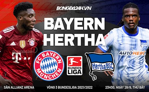 Nhận định Bayern Munich vs Hertha Berlin 23h30 ngày 28/8 (Bundesliga 2021/22)