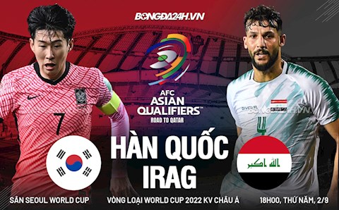 Nhận định Hàn Quốc vs Iraq 18h00 ngày 2/9 (Vòng loại World Cup 2022)
