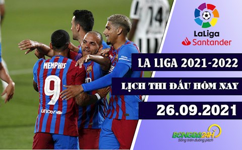 Lịch thi đấu bóng đá TBN La Liga hôm nay 26/9: Barca vs Levante