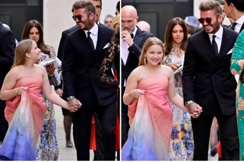 David Beckham cười tít mắt với công chúa Harper