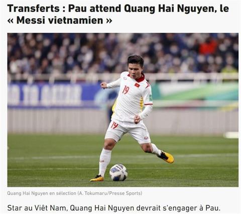 Báo chí Pháp đồng loạt đăng tin về điểm đến mới của Quang Hải 