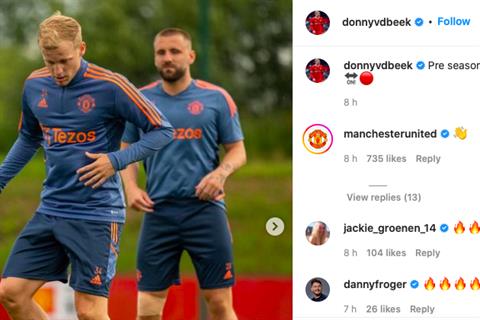 Động thái đầu tiên của Van de Beek sau khi trở lại MU