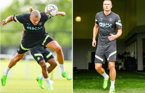 Erling Haaland gây ấn tượng ở buổi tập đầu tiên ở Man City