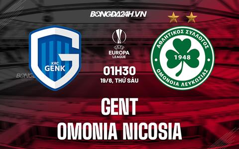 Nhận định, dự đoán Gent vs Omonia Nicosia 1h30 ngày 19/8 (Europa League 2022/23)
