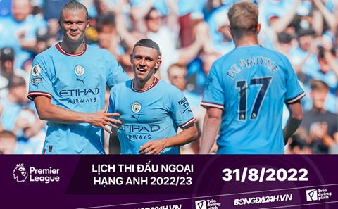 Lịch thi đấu Ngoại hạng Anh hôm nay 31/8: Man City vs Nottingham; Arsenal vs Aston Villa