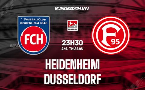 Nhận định bóng đá Heidenheim vs Dusseldorf 23h30 ngày 2/9 (Hạng 2 Đức 2022/23)