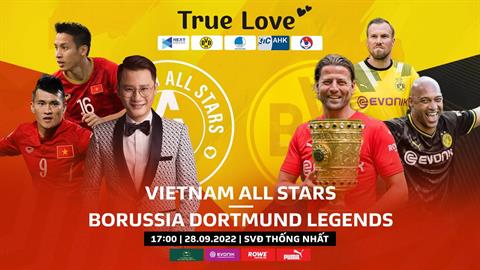 Đội huyền thoại Dortmund thắng đẹp các ngôi sao Việt Nam trong trận cầu ý nghĩa