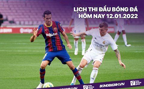 Lịch thi đấu bóng đá hôm nay 12/1: Barca vs Real Madrid; Tottenham vs Chelsea