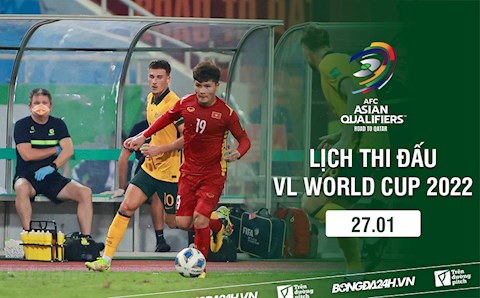 Lịch thi đấu Vòng loại World Cup 2022 hôm nay 27/1: Việt Nam Tất niên cùng Úc
