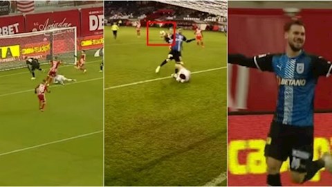 VIDEO: Ghi bàn bằng tay thô thiển vẫn được trọng tài công nhận