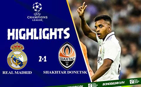 Video Real Madrid vs Shakhtar Donetsk: Lại là Vinicius và Rodrygo