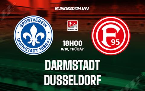 Nhận định bóng đá Darmstadt vs Dusseldorf 18h00 ngày 8/10 (Hạng 2 Đức 2022/23)